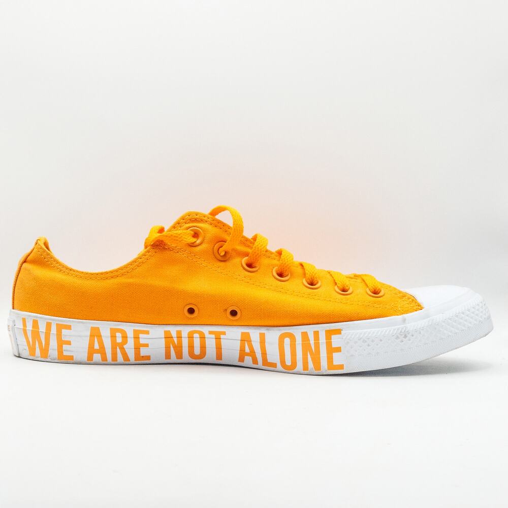 Converse Sneakers Size 10.5M 12.5W Orange Low Top Space Graphic Retro
